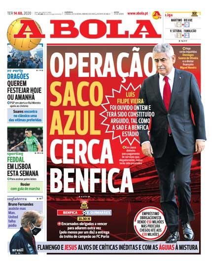 Portada A BOLA martes 14 julio 2020