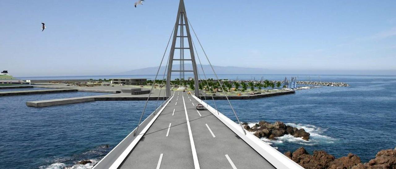 Infografía de la conexión del litoral de Fonsalía con el puerto proyectado.