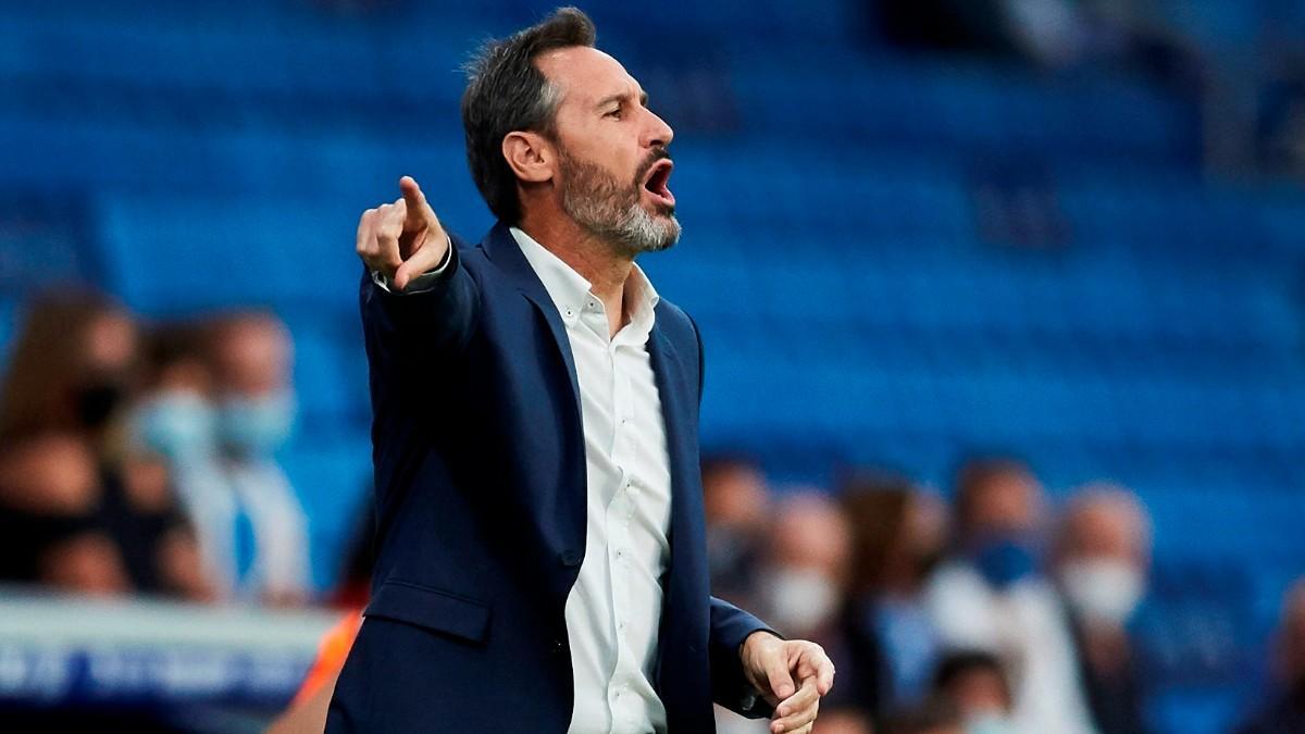 Vicente Moreno, en un lance del encuentro ante el Alavés