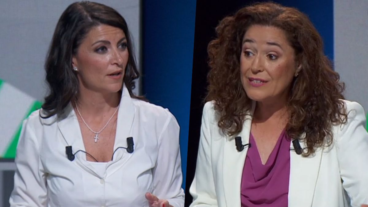 Macarena Olona (Vox) e Inmacula Nieto (Por Andalucía) en el debate de RTVE