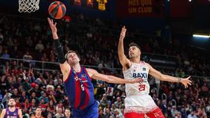 Jan Vesely y Pierre Oriola, en el Barça - Manresa de ACB