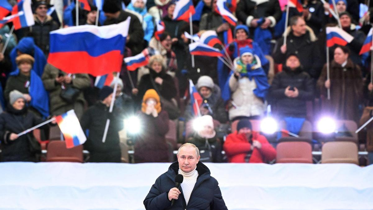 Putin, en un acto en el estadio de Moscú.