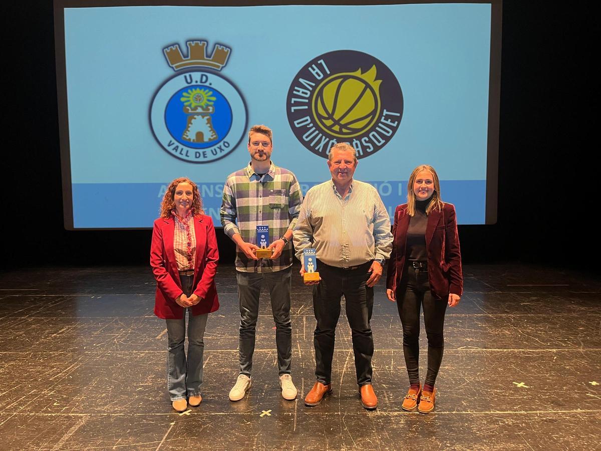 Distinción honorífica a la UDE y el Club de Bàsquet por sus ascensos.