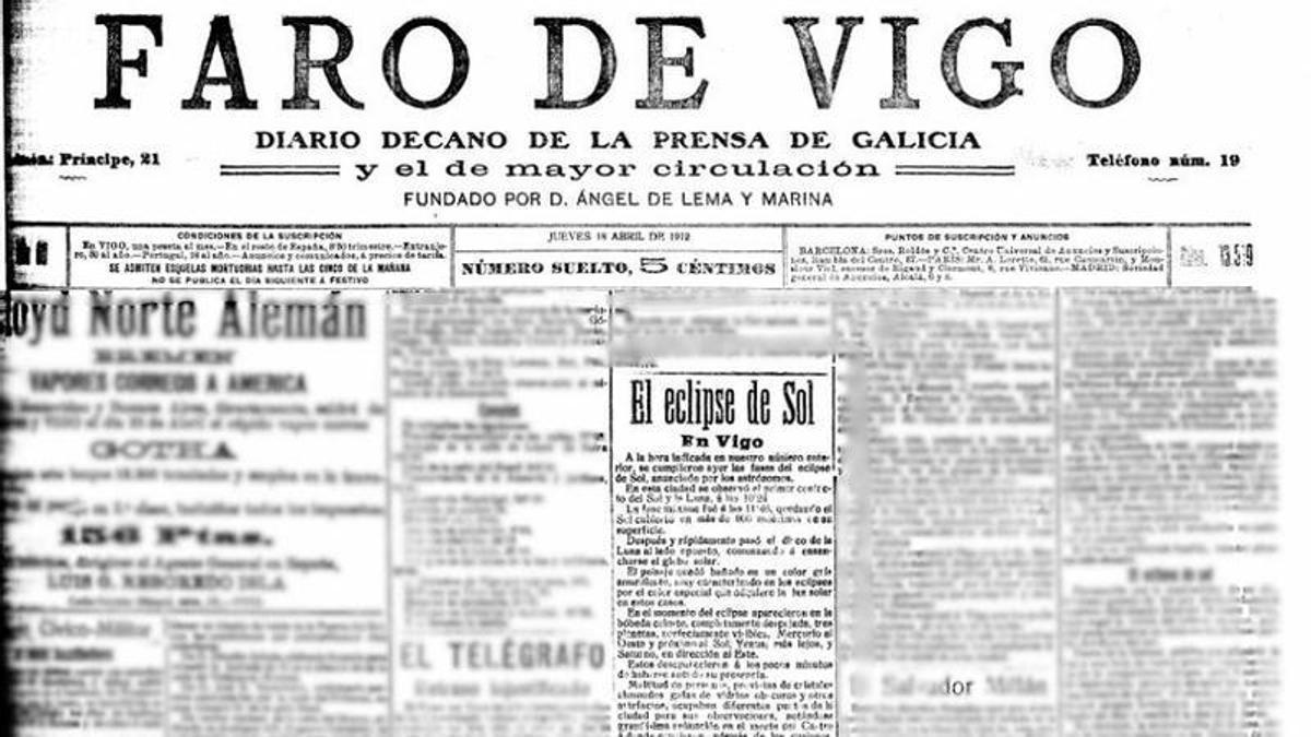 La crónica del eclipse, el 18 de abril de 1912