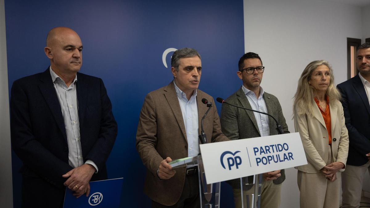 El presidente del PP de Eivissa, José Vicente Marí Bosó, durante la rueda de prensa.