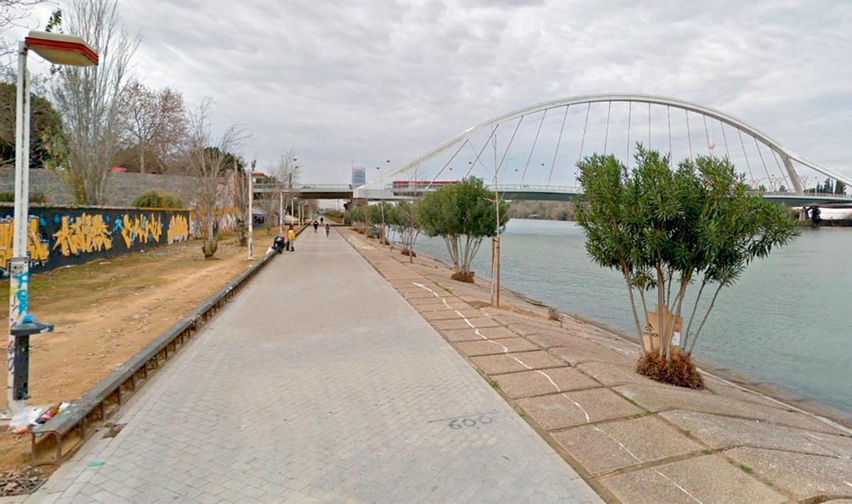 El Paso Juan Carlos I es un paseo peatonal en Sevilla paralelo al río Guadalquivir.