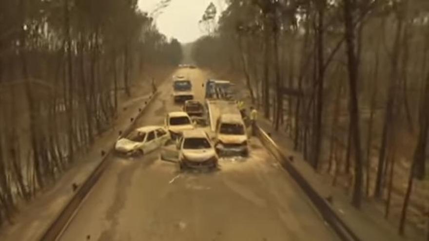 Las dramáticas imágenes del incendio en Portugal, a vista de dron