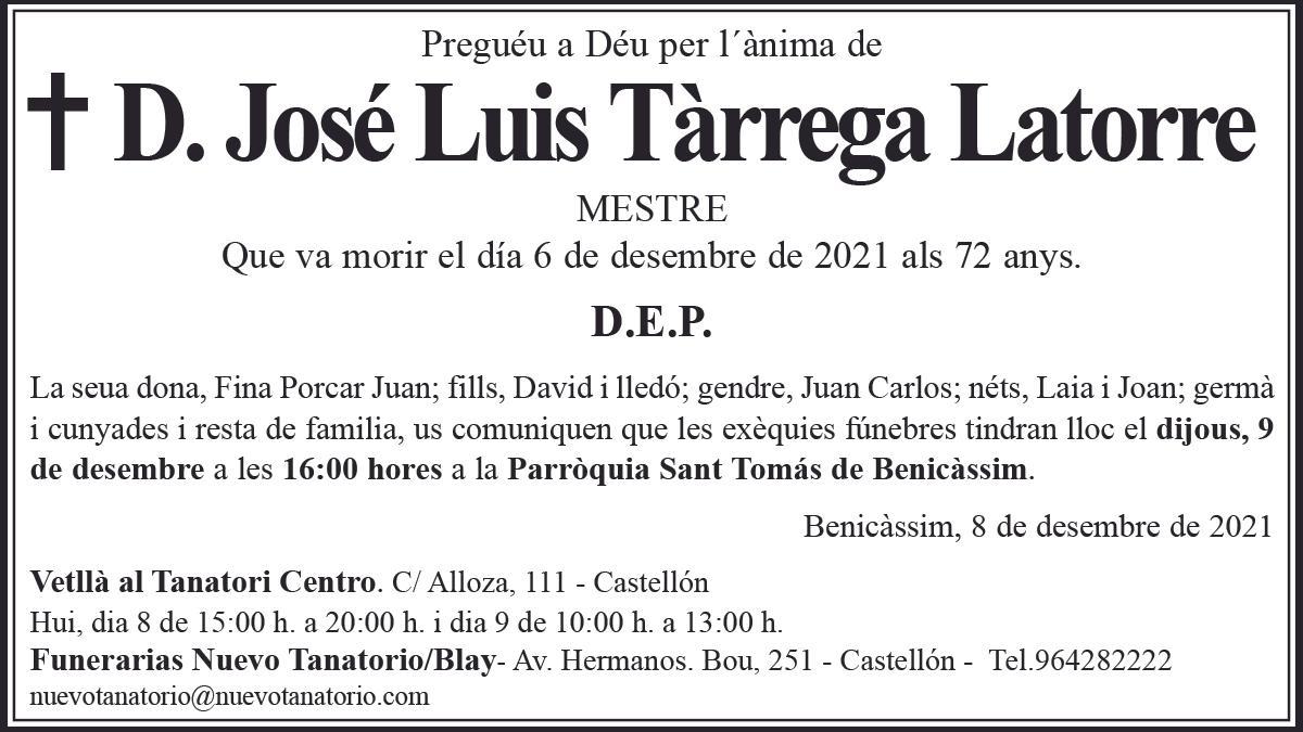 D. José Luis Tàrrega Latorre