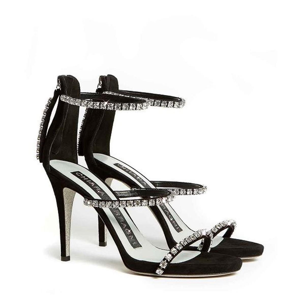 Sandalias negras con cristales de Chiara Ferragni Collection