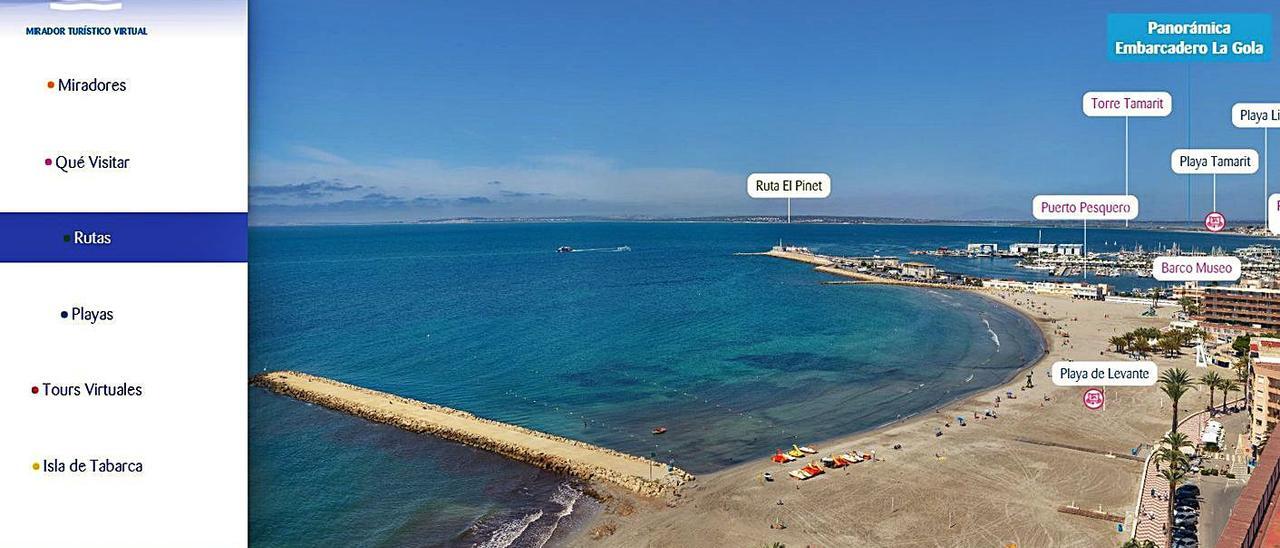 Imagen del mirador virtual de Santa Pola, que ofrece imágenes panorámicas del municipio. | INFORMACIÓN