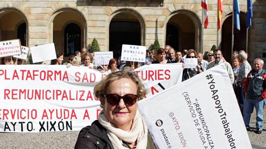 Protesta de las trabajadoras.