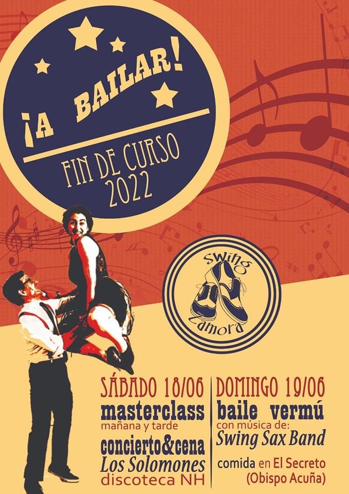 Cartel de la fiesta de fin de curso de Swing Zamora.