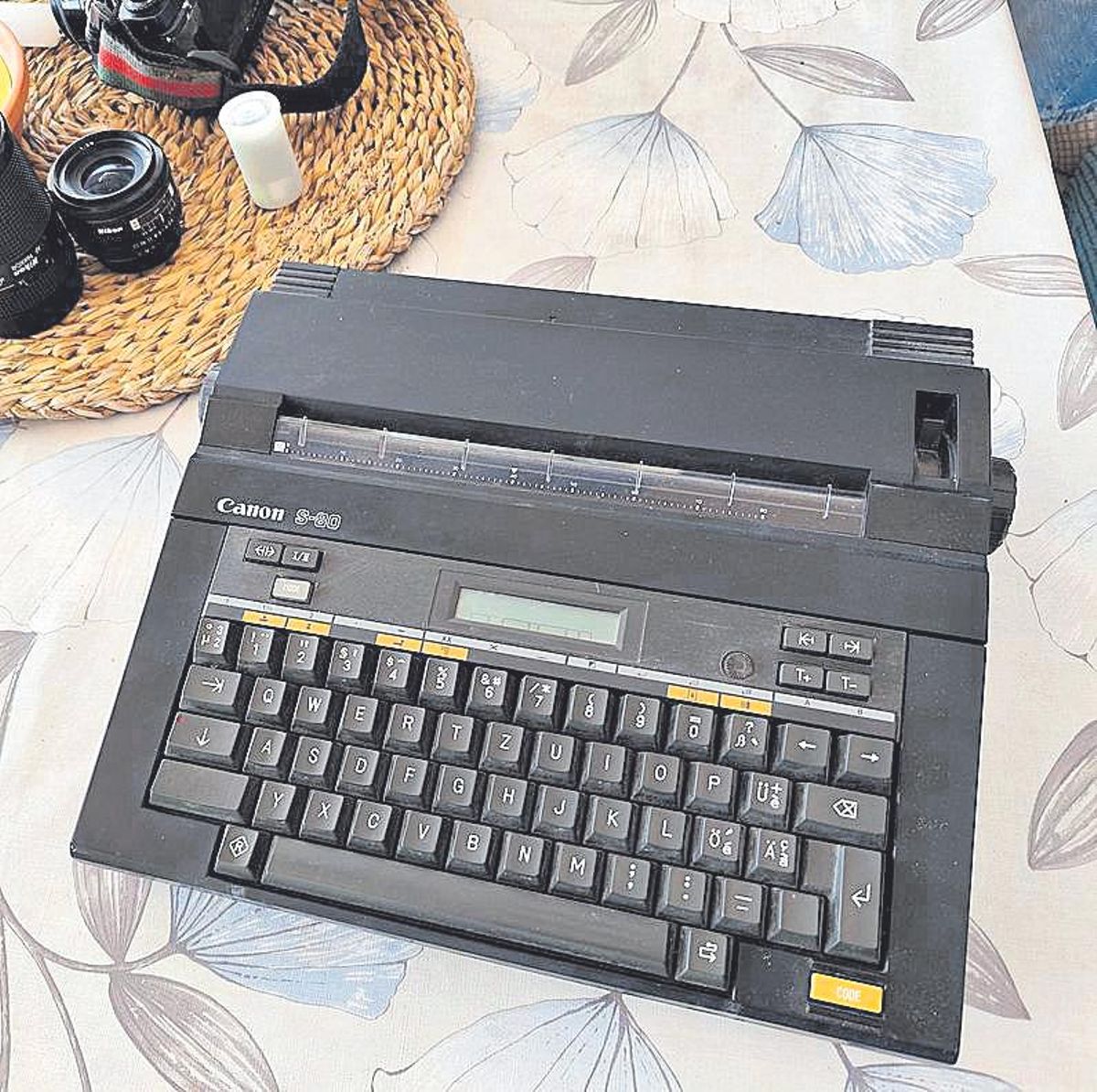 Su primera máquina de escribir eléctrica.