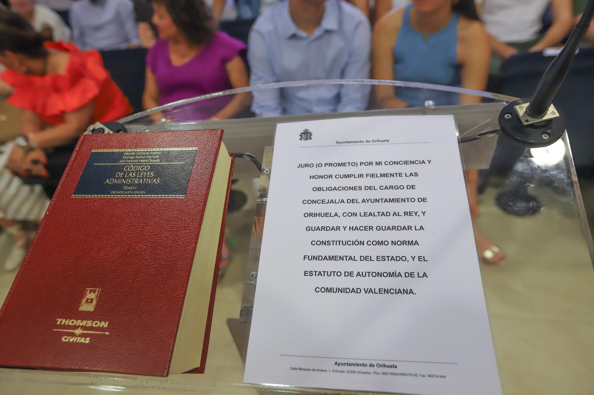 Constitución de la nueva Corporación municipal en el Ayuntamiento de Orihuela