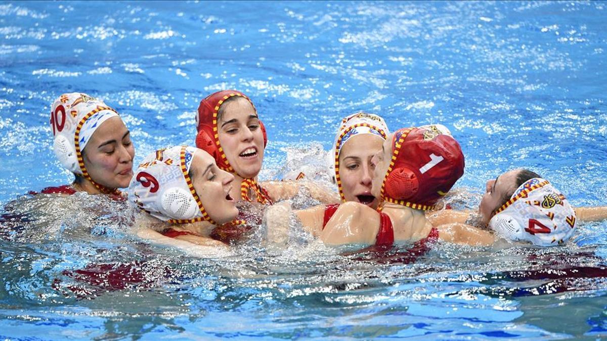 Imagen de archivo de las jugadoras españolas de waterpolo