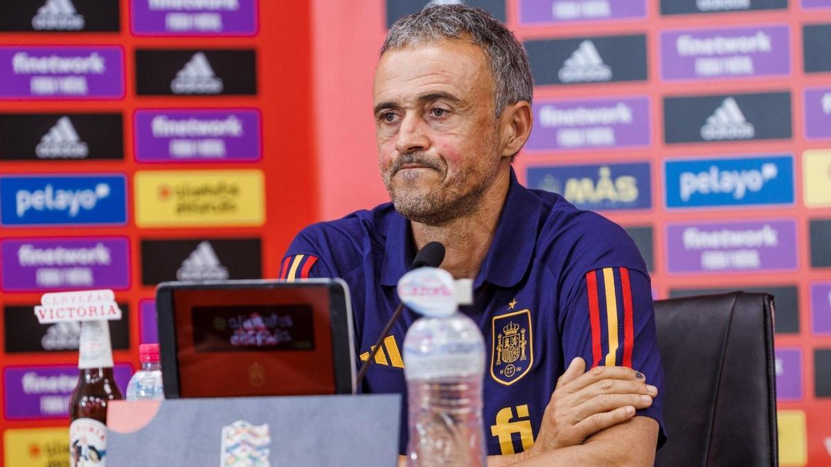 Luis Enrique, durante una rueda de prensa.