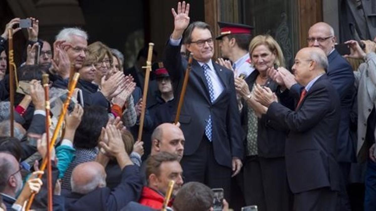 Artur Mas, tras declarar en el TSJC por la consulta del 9-N.