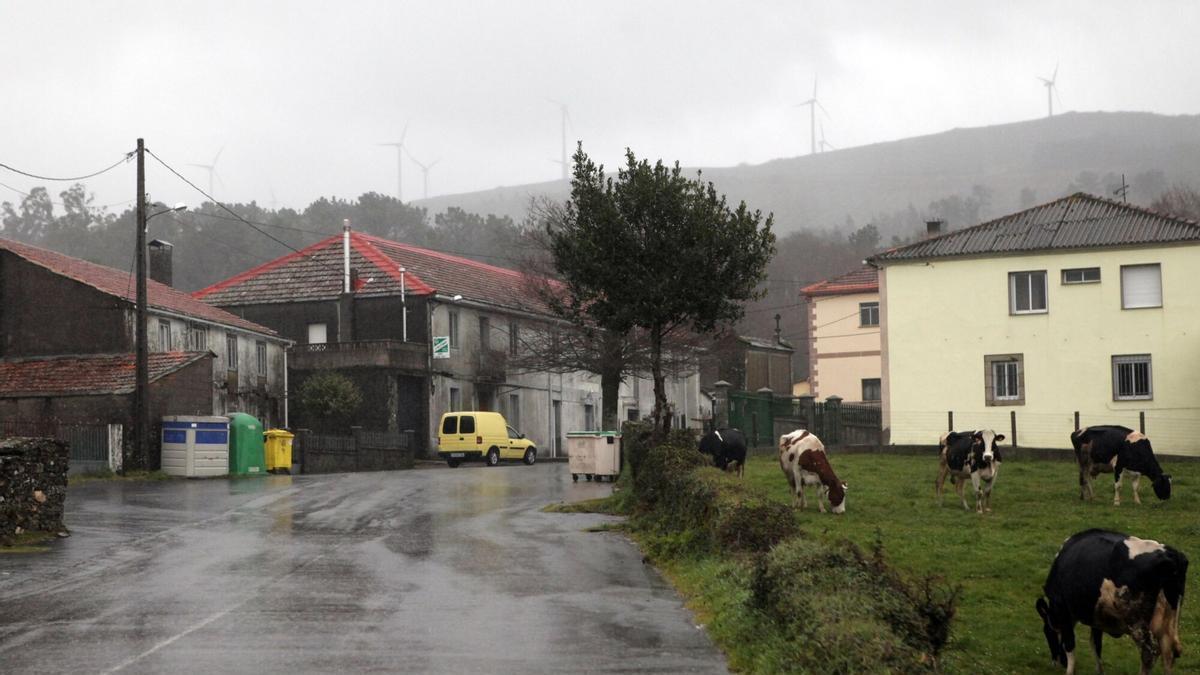 Casas en el lugar de Millerada, en Forcarei.