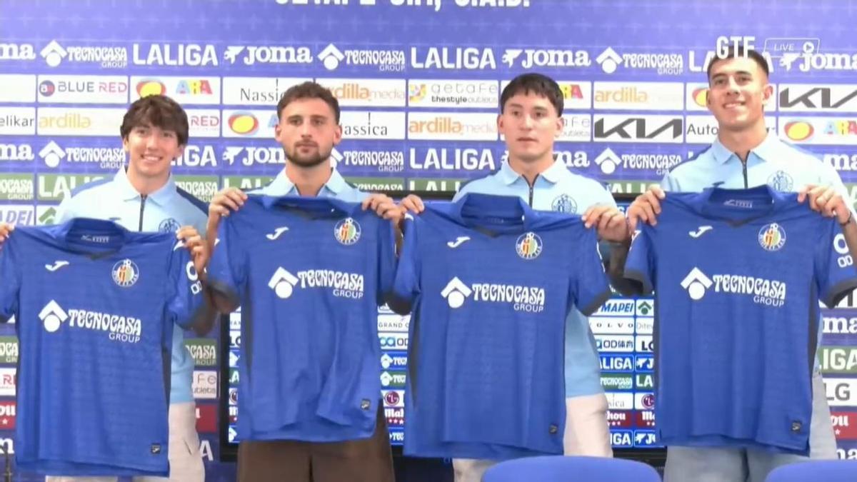 El Getafe presenta a los cuatro nuevos fichajes que jugaron cedidos la pasada temporada