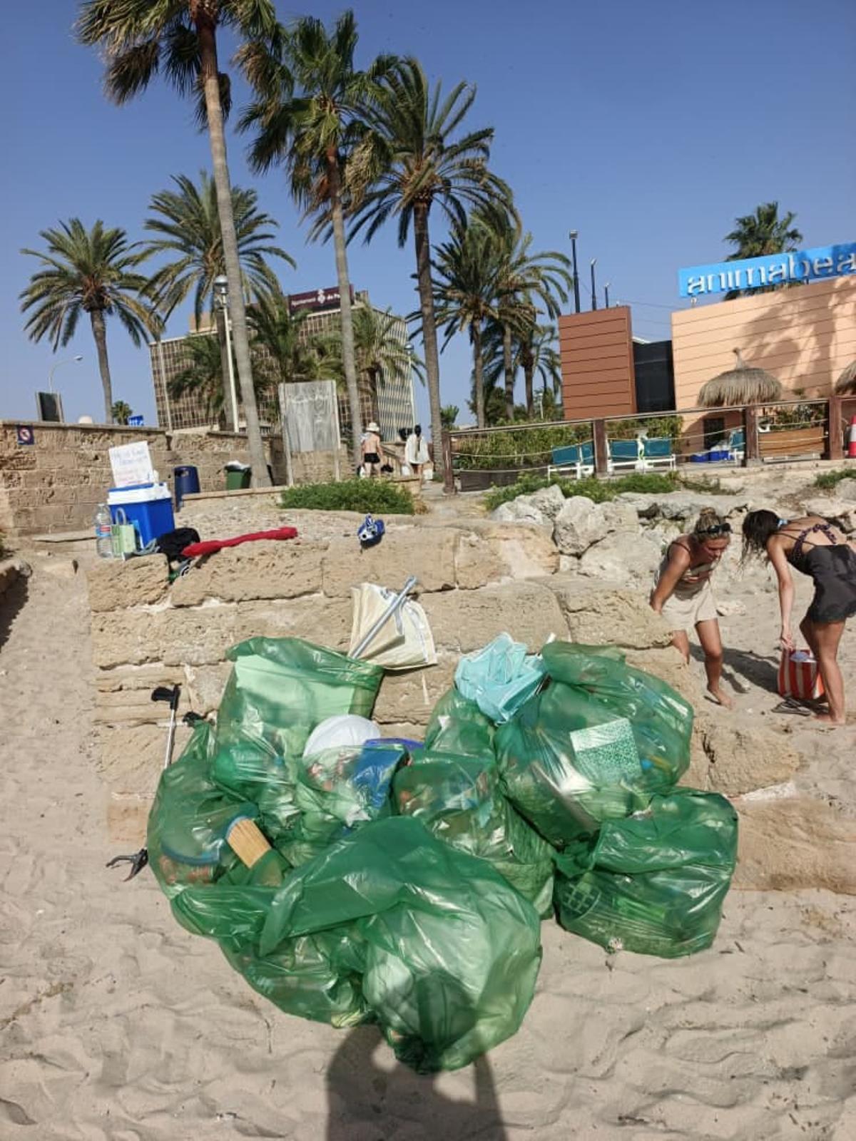Las bolsas de basura recogidas el pasado lunes