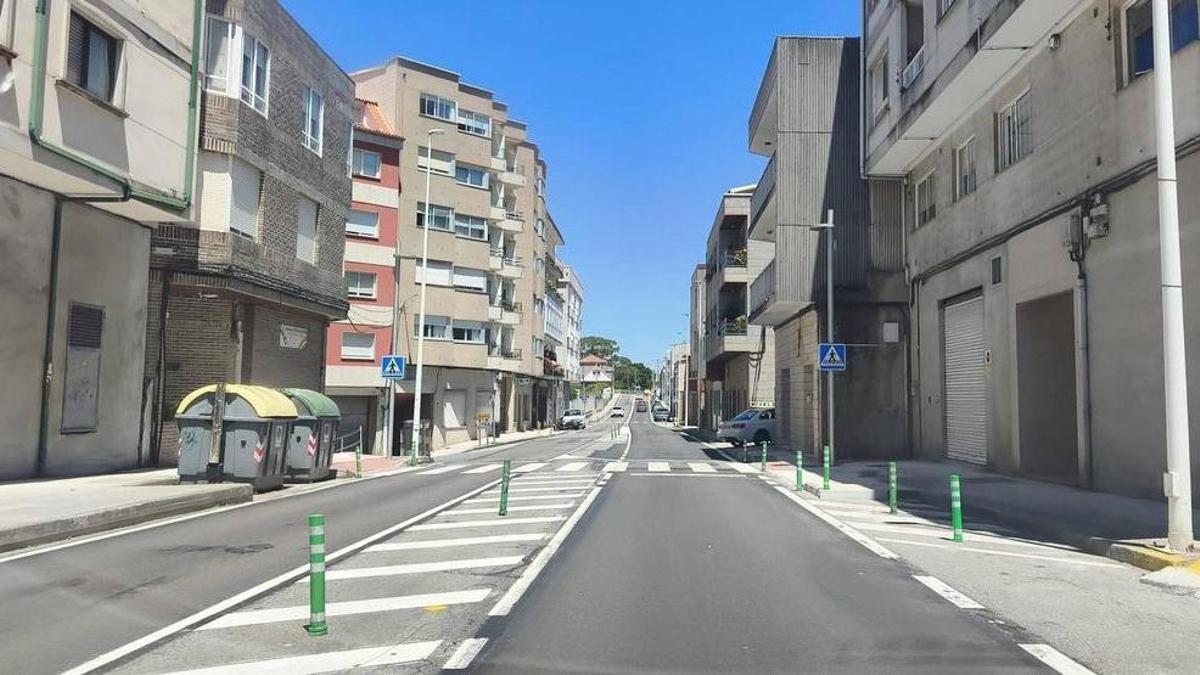 Paso de peatones en la PO-551 en la que se produjo un atropello el martes.