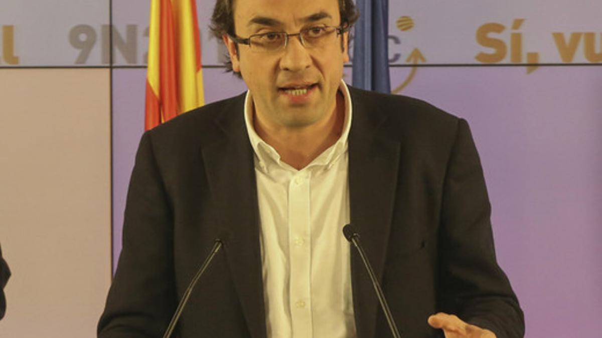 Josep Rull, en una rueda de prensa en la sede de Convergència.