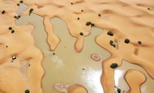 Impresionantes imágenes del desierto del Sáhara inundado