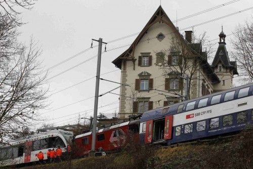 Choque de dos trenes en Suiza