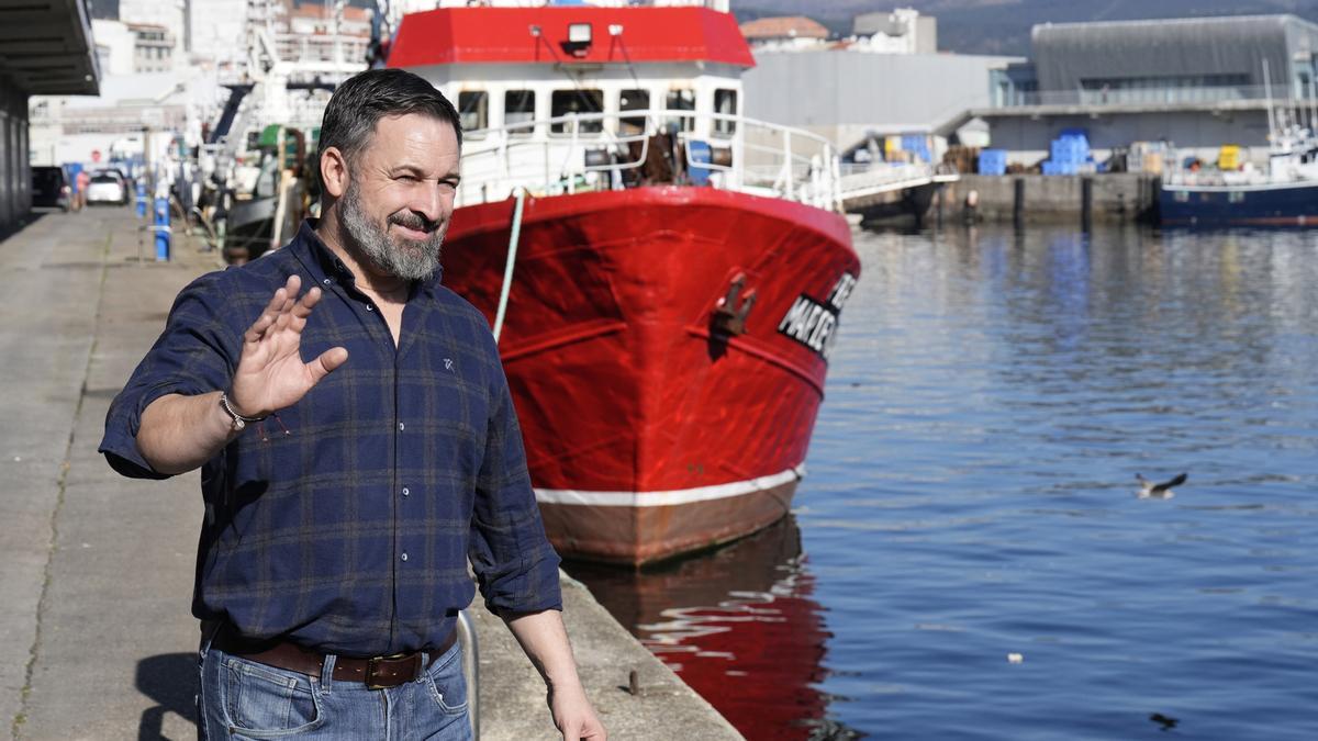 El líder de Vox, Santiago Abascal, en Galicia.