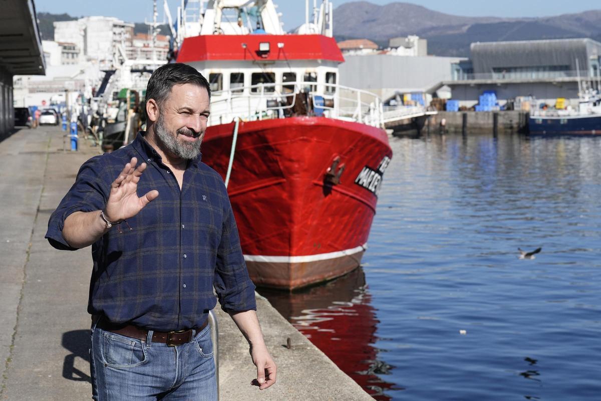 El líder de Vox, Santiago Abascal, en Galicia.