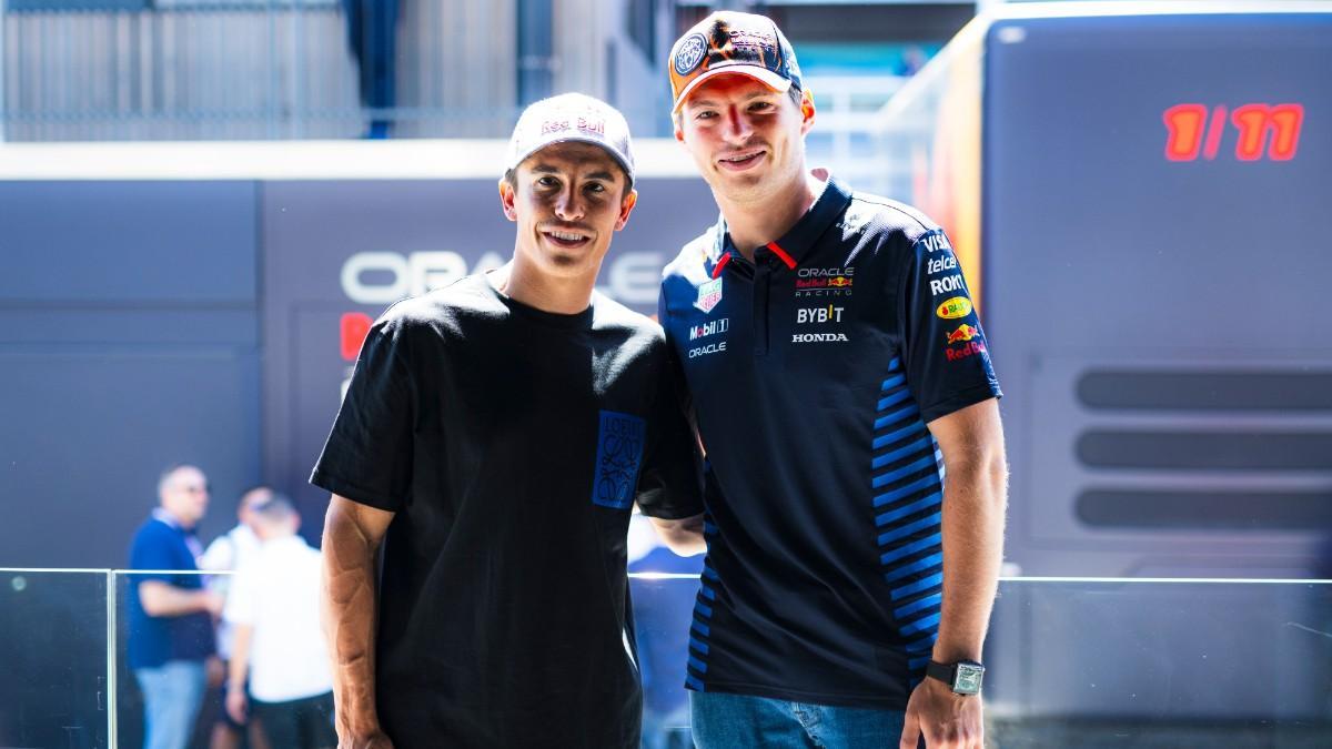 Marc Márquez, junto a Max Verstappen durante el Gran Premio de España de Fórmula 1