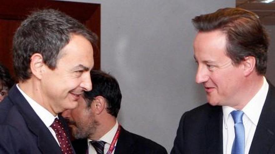 José Luis Rodríguez Zapatero y David Cameron