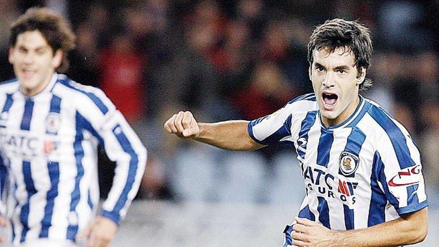 Xabi Prieto celebra un gol en un partido de esta temporada.