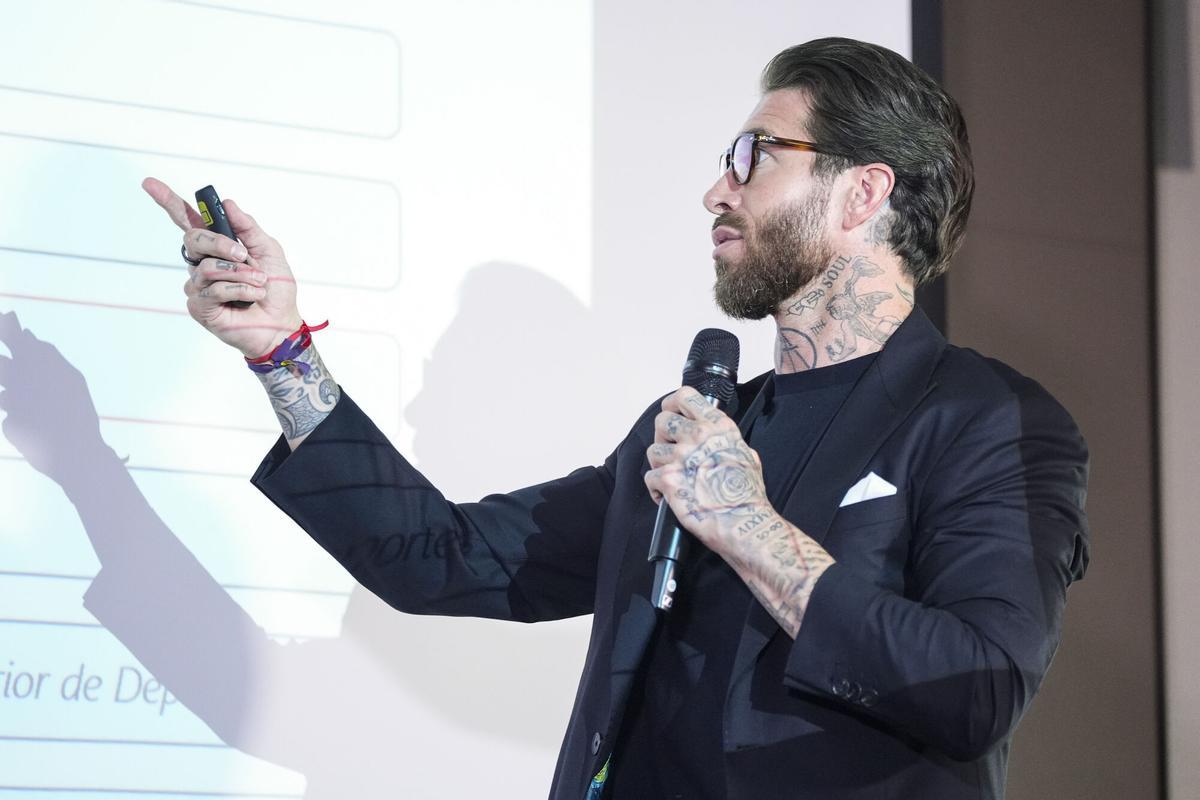 Sergio Ramos, former footballer and businessman, attends the media to explain the status of the purchase of Sevilla Football Club by the majority shareholders at Eurostars Torre Sevilla Hotel stadium on June 1, 2026, in Sevilla, Spain. AFP7 01/06/2026 ONLY FOR USE IN SPAIN