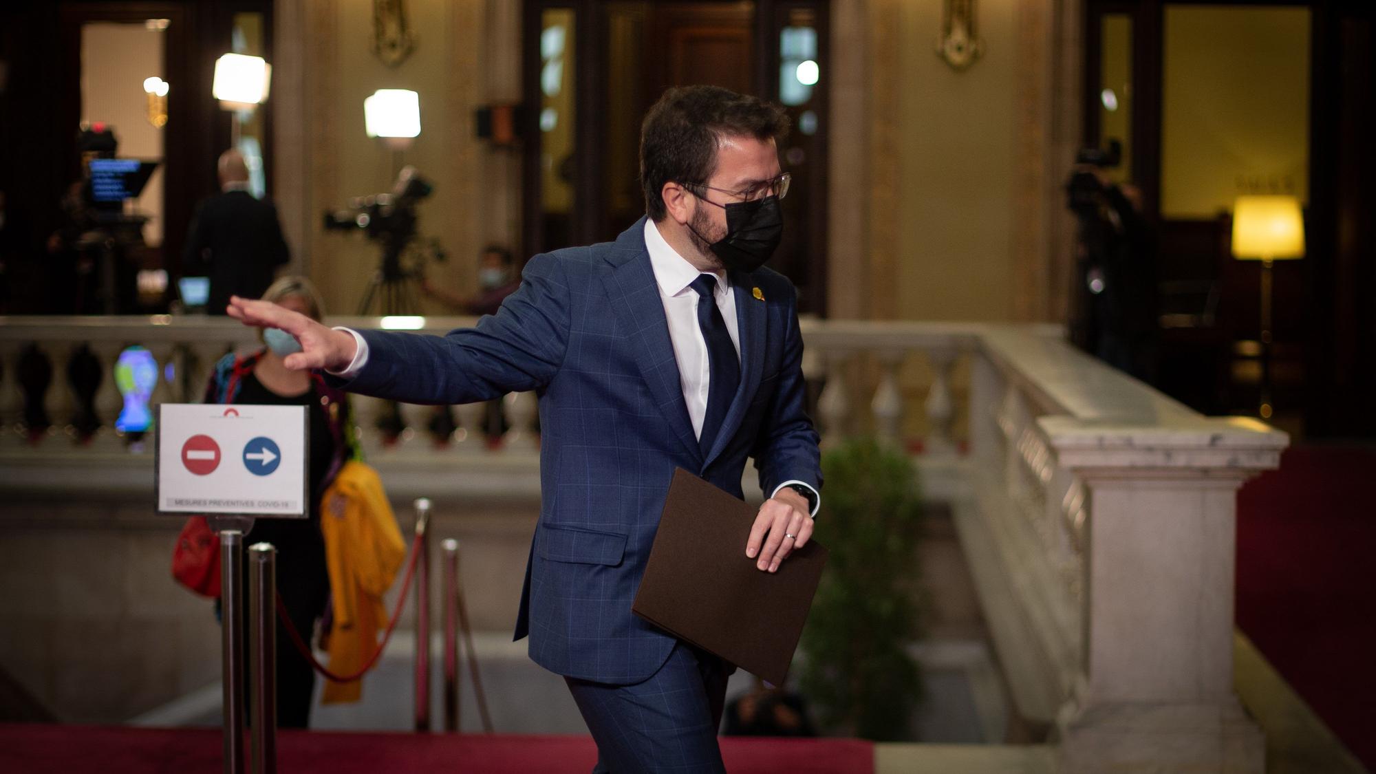 Pere Aragonès, tras la segunda sesión del debate de investidura