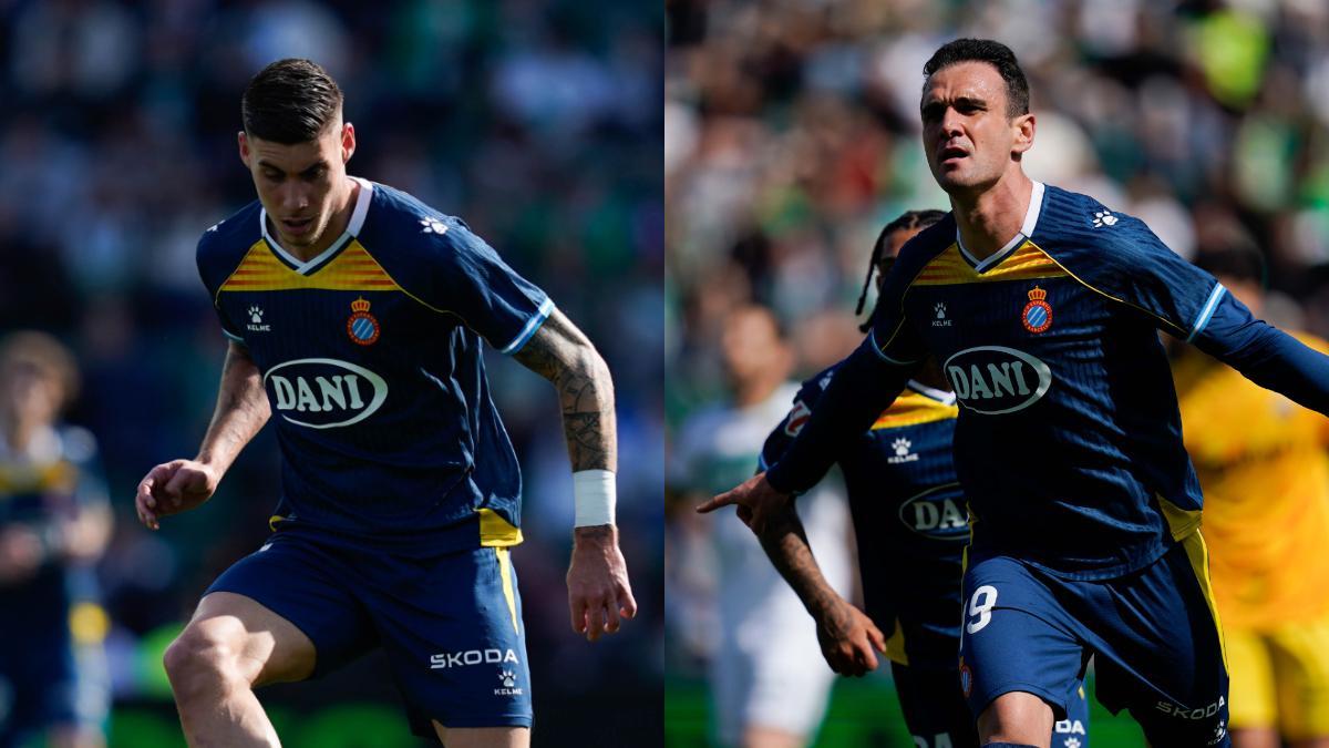 Roberto Fernández y Kike García, delanteros del RCD Espanyol