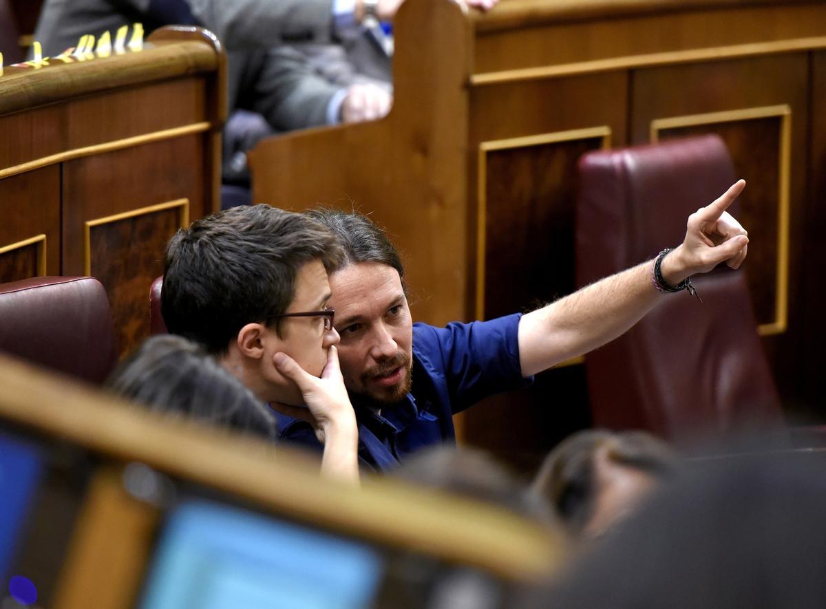 Pablo Iglesias e Íñigo Errejón en el Congreso
