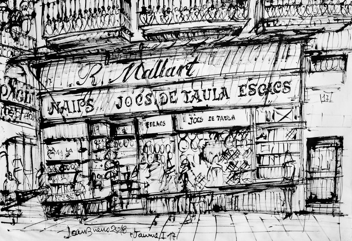 Mallart, tienda llorada cuando cerró en 2017 y que, por supuesto, Joan Bueno retrató en vida.