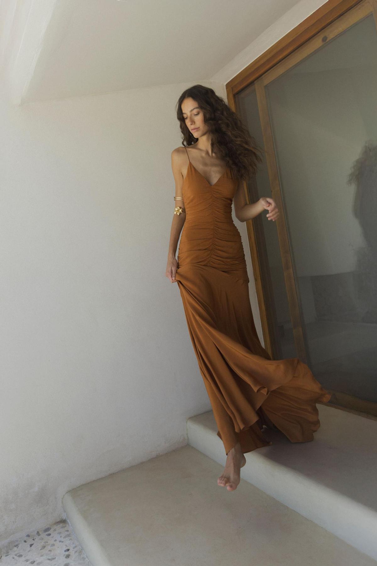 Vestido largo drapeado Vestido largo drapeado