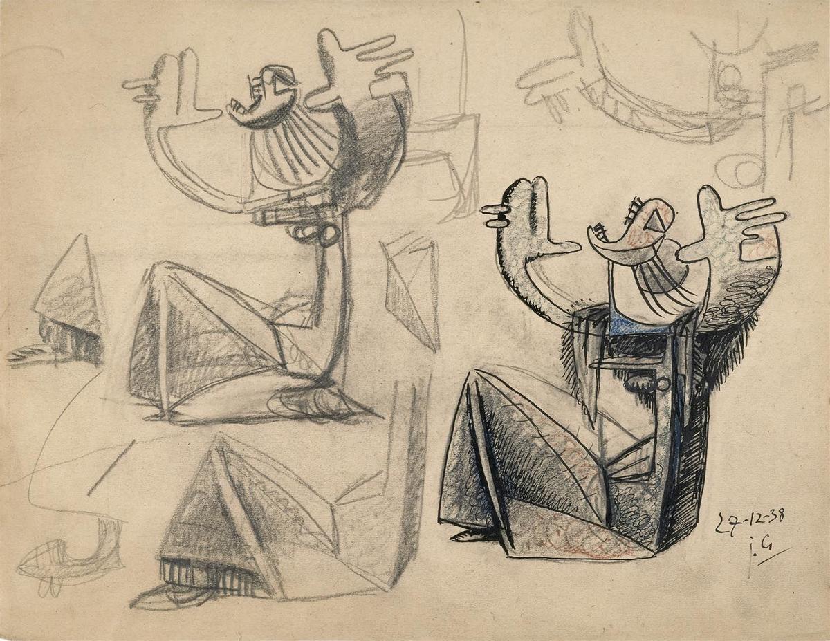 Boceto de esculturas de Julio González.