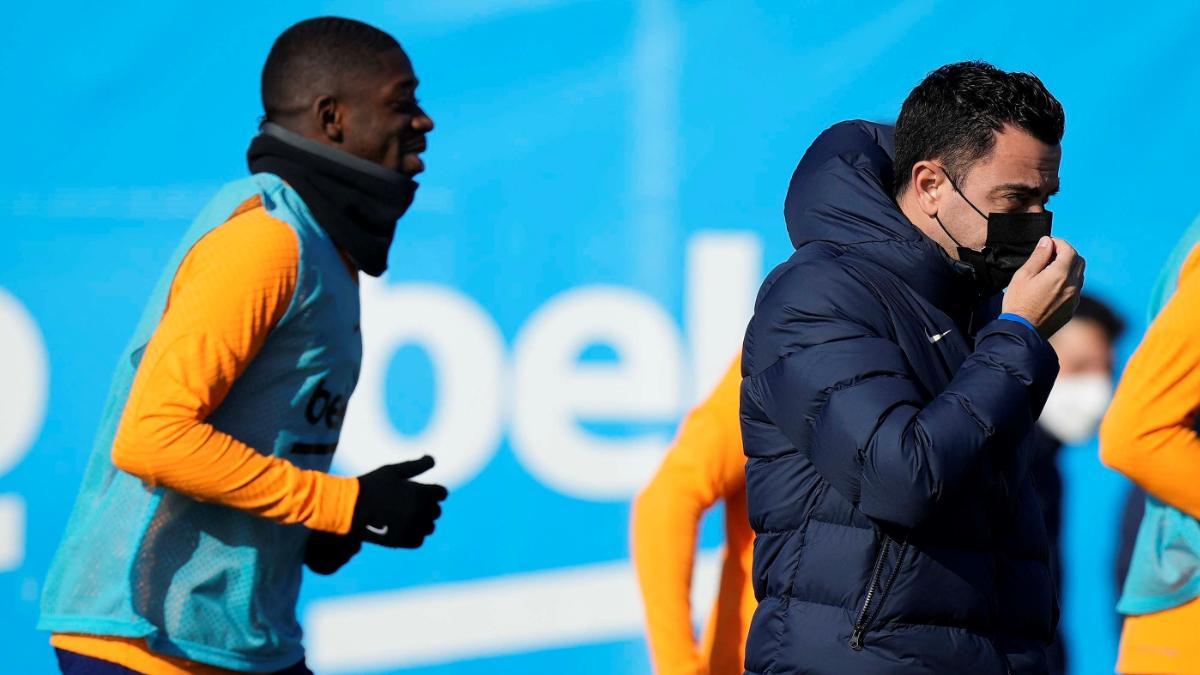 Dembélé, la gran novedad del entrenamiento