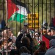 Manifestación propalestina en la Universidad de Columbia.