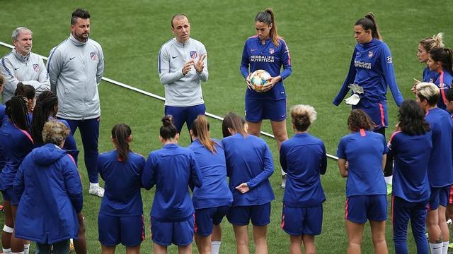 Las jugadoras del Atlético preparan la final, esta semana.