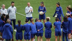 Las jugadoras del Atlético preparan la final, esta semana.