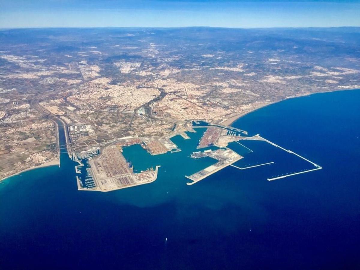 Vista aérea del Puerto de València