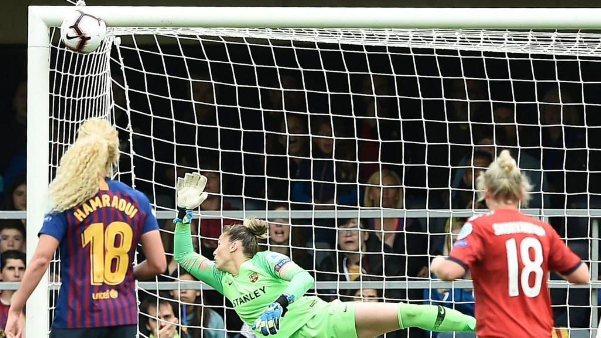 Sandra Paños fue clave en las semifinales de la Champions ante el Bayern en 2019