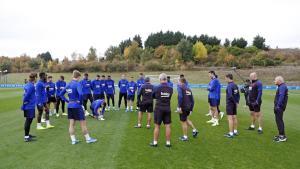 Entrenamiento del FC Barcelona en la Ciudad Deportiva del Alavés.