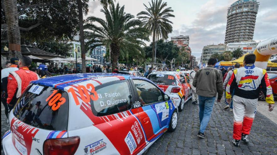 Imagen del parque cerrado en la edición anterior del Rallye Islas Canarias.