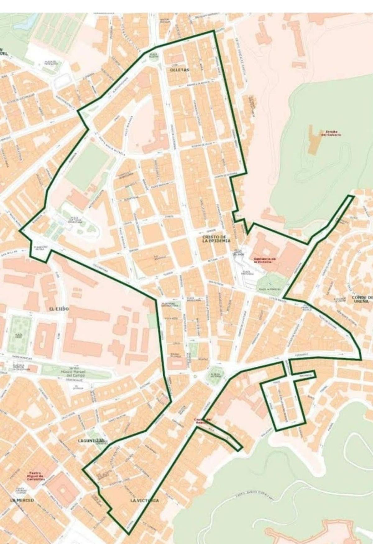 Mapa de la zona donde se hará la búsqueda del Aguinaldo de la Suerte.