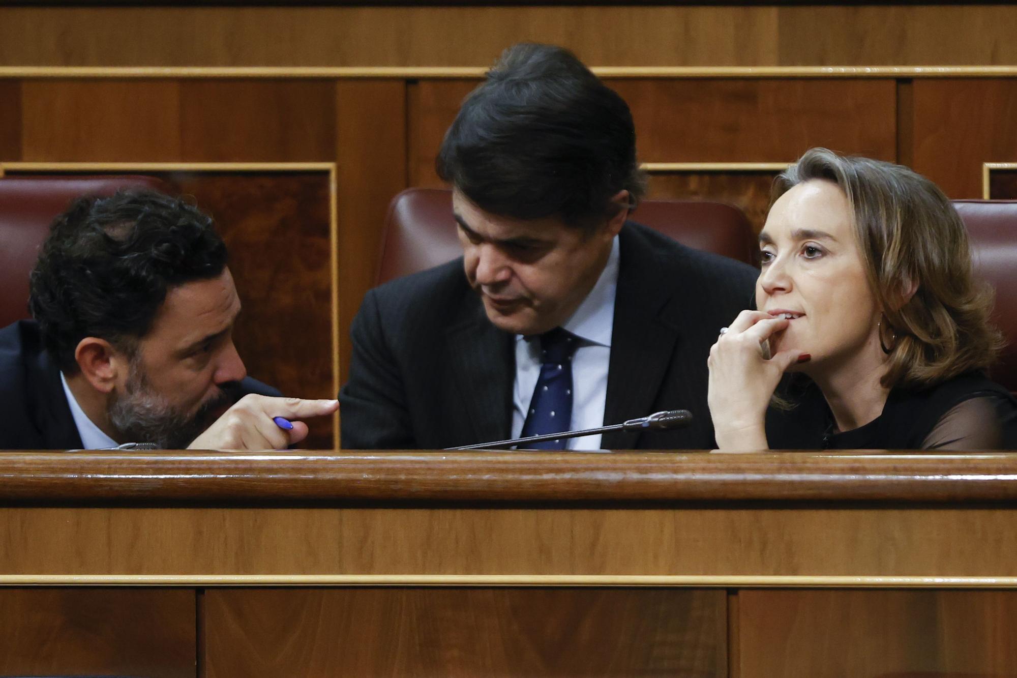 Cuca Gamarra junto a Carlos Rojas y Guillermo Mariscal en el Congreso.